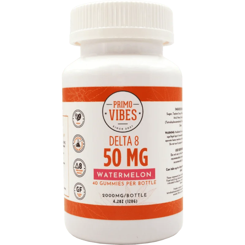 Primo Vibes Delta 8 50mg Watermelon Gummies