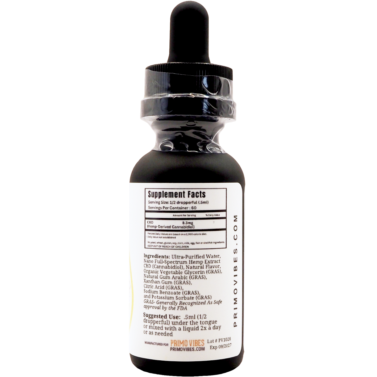 PV Tinc 500 Vanilla Ingr - Modern CBD & Wellness