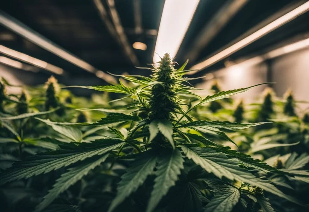 THCA flower bud in a grow